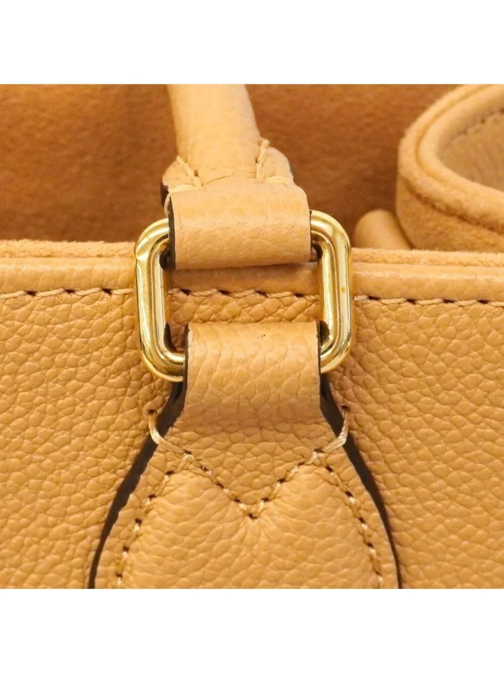 Louis Vuitton Handbag Monogram Empreinte Bicolor On The Go PM Arizona Cream